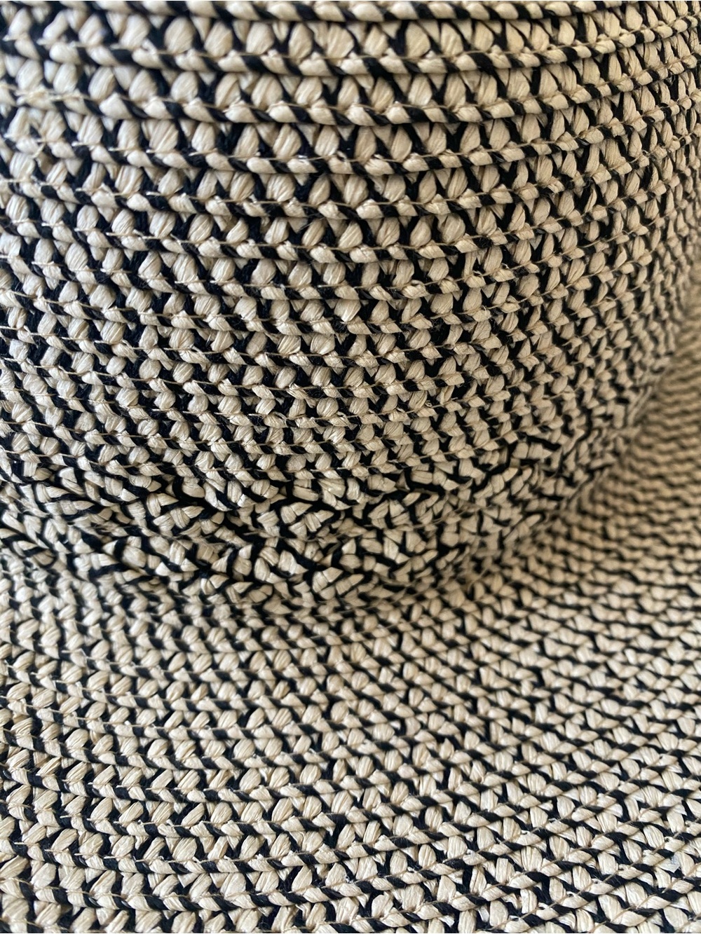 Sunday Two-Tone Woven Poly Blend Sun Hat - Black & Cream - Picture 2 of 7